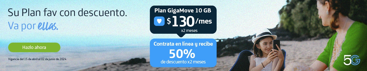 Plan GigaMove 10GB por $130 la mes durante los primeros 2 meses. Amigas tomando una selfie