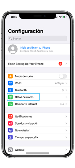 Activa tu eSIM con Apple paso 2: Ve a configuración opción 3