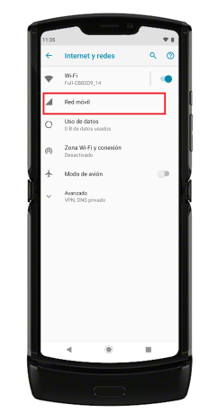 Activa tu línea móvil con Motorola paso 3: Red móvil
