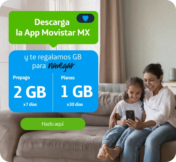 Descarga la App Movistar MX. Renueva tu Plan Movistar y estrena Smartphone. Chicas con el celular