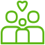 ícono de Familia Plus en color verde en plan celular